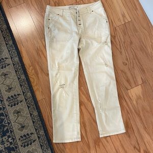 Distressed Free People White Jeans